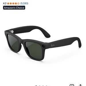 Ray-Ban Black Rectangular Smart Glasses